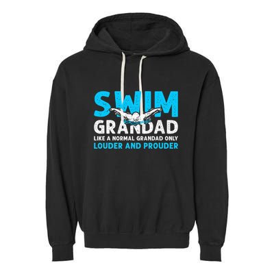 Swim Grandad Funny Swimming Grandad Of A Swimmer Grandad Garment-Dyed Fleece Hoodie