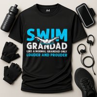 Swim Grandad Funny Swimming Grandad Of A Swimmer Grandad Cooling Performance Crew T-Shirt
