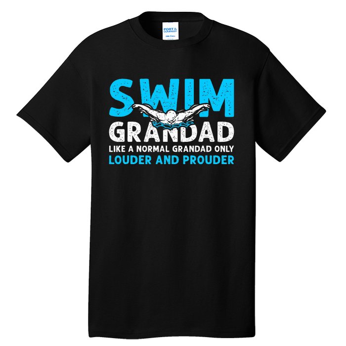 Swim Grandad Funny Swimming Grandad Of A Swimmer Grandad Tall T-Shirt