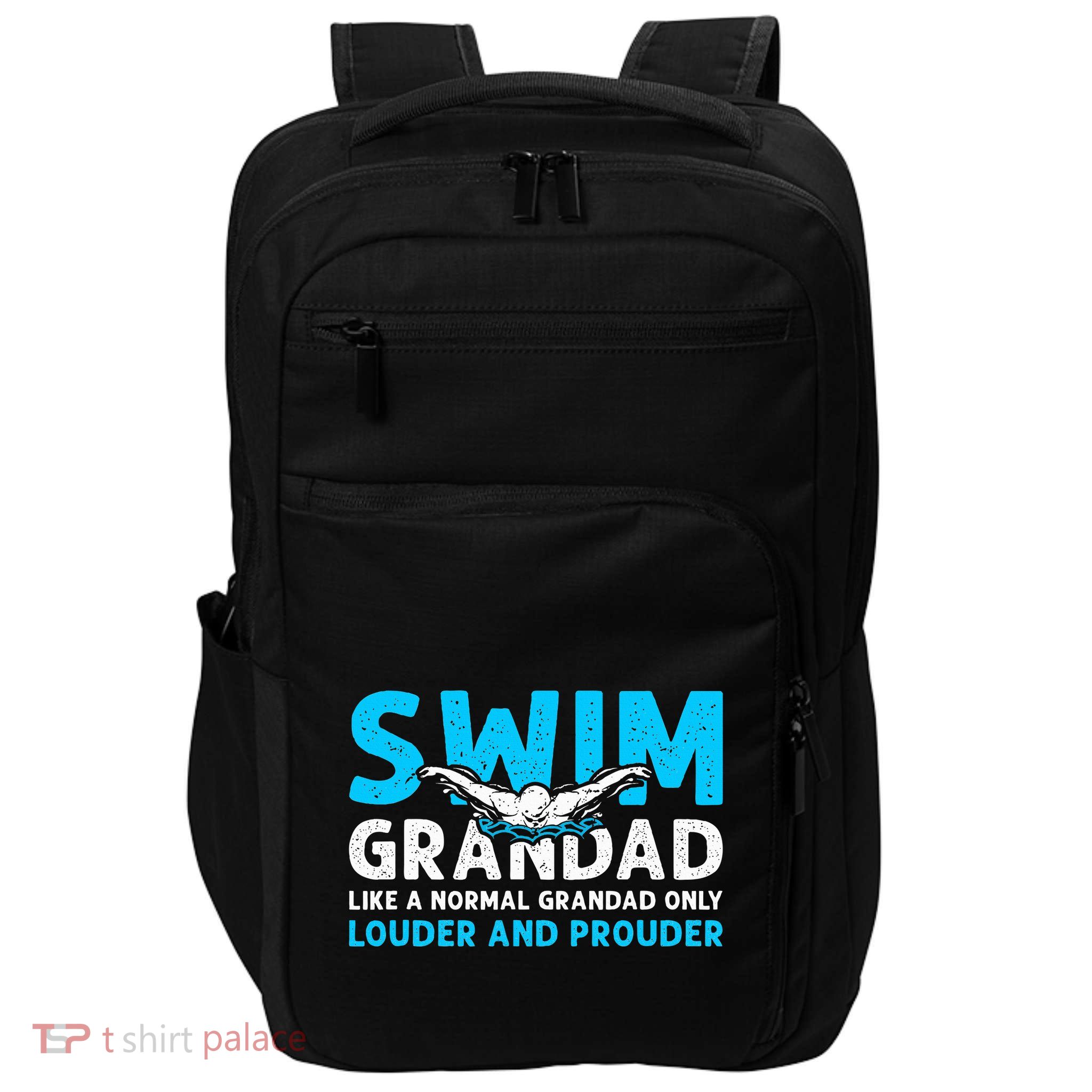 Swim Grandad Funny Swimming Grandad Of A Swimmer Grandad Impact Tech Backpack