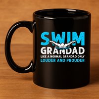 Swim Grandad Funny Swimming Grandad Of A Swimmer Grandad 11oz C Handle Ceramic Mug