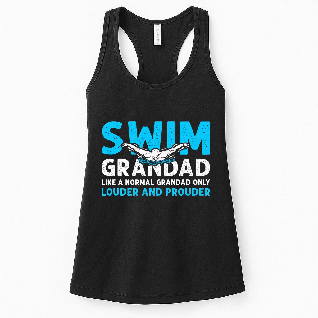 Swim Grandad Funny Swimming Grandad Of A Swimmer Grandad Womens Tank Top