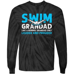 Swim Grandad Funny Swimming Grandad Of A Swimmer Grandad Tie-Dye Long Sleeve Shirt