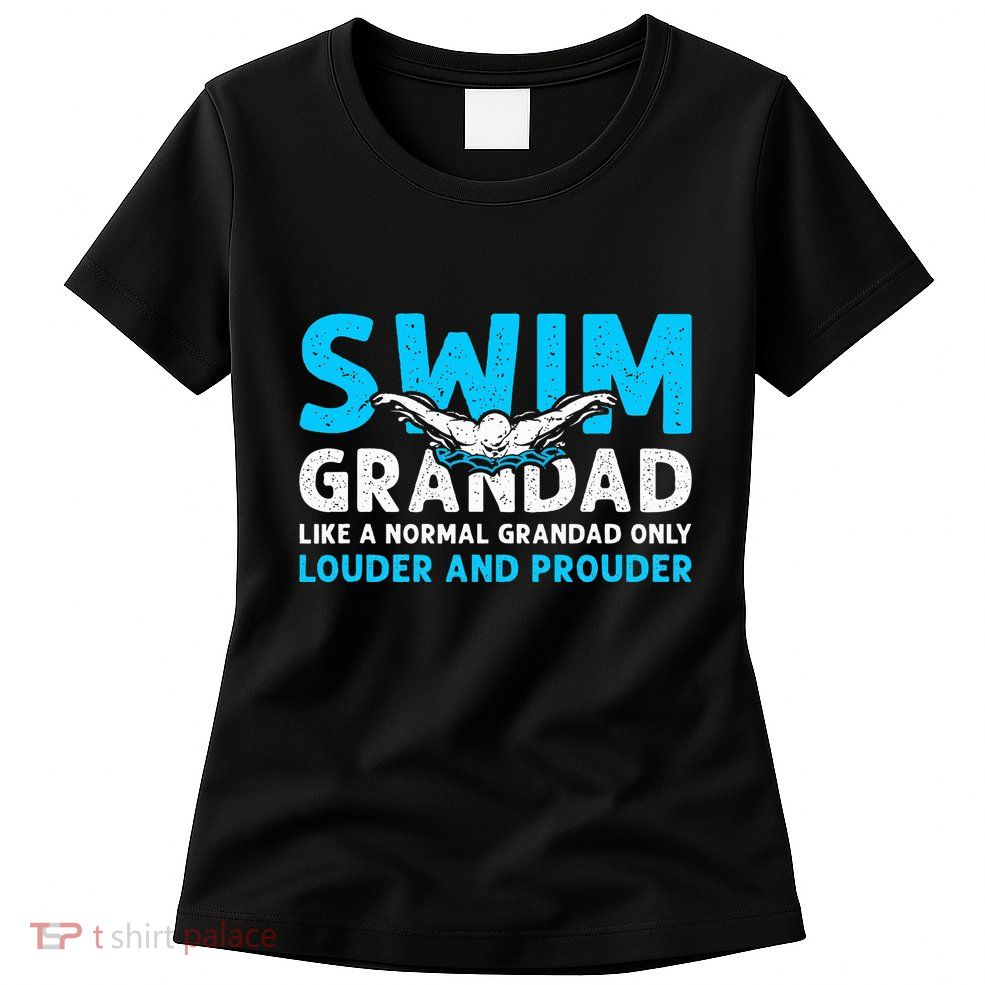 Swim Grandad Funny Swimming Grandad Of A Swimmer Grandad Womens T-Shirt
