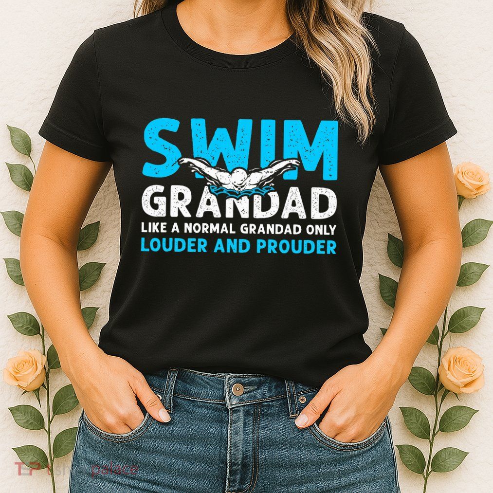 Swim Grandad Funny Swimming Grandad Of A Swimmer Grandad Womens T-Shirt