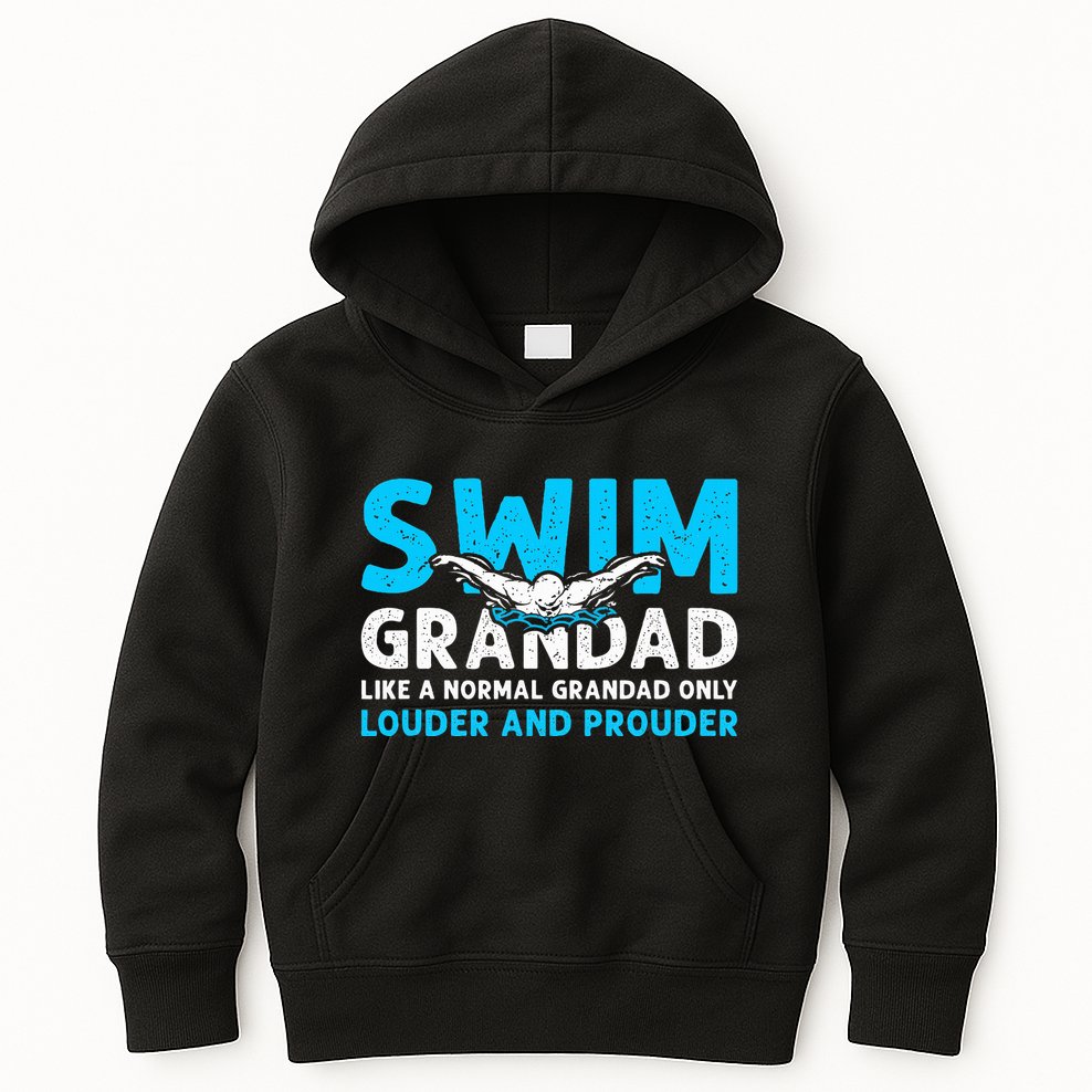 Swim Grandad Funny Swimming Grandad Of A Swimmer Grandad Kids Hoodie