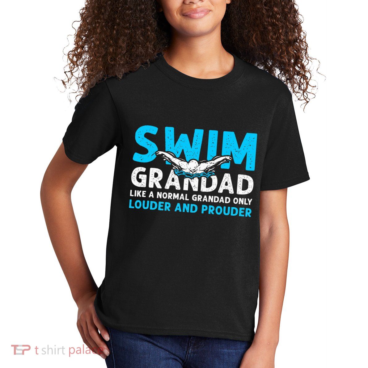 Swim Grandad Funny Swimming Grandad Of A Swimmer Grandad Kids T-Shirt