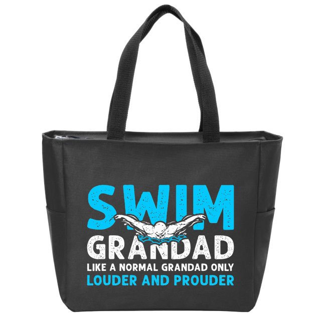 Swim Grandad Funny Swimming Grandad Of A Swimmer Grandad Zip Tote Bag