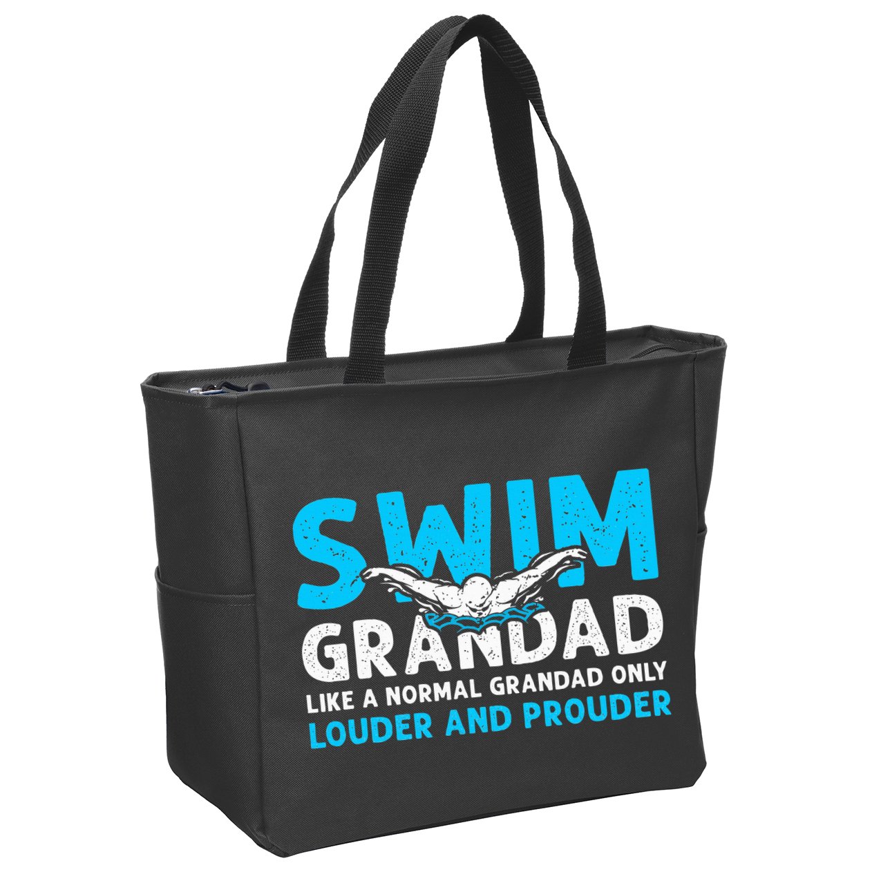 Swim Grandad Funny Swimming Grandad Of A Swimmer Grandad Zip Tote Bag