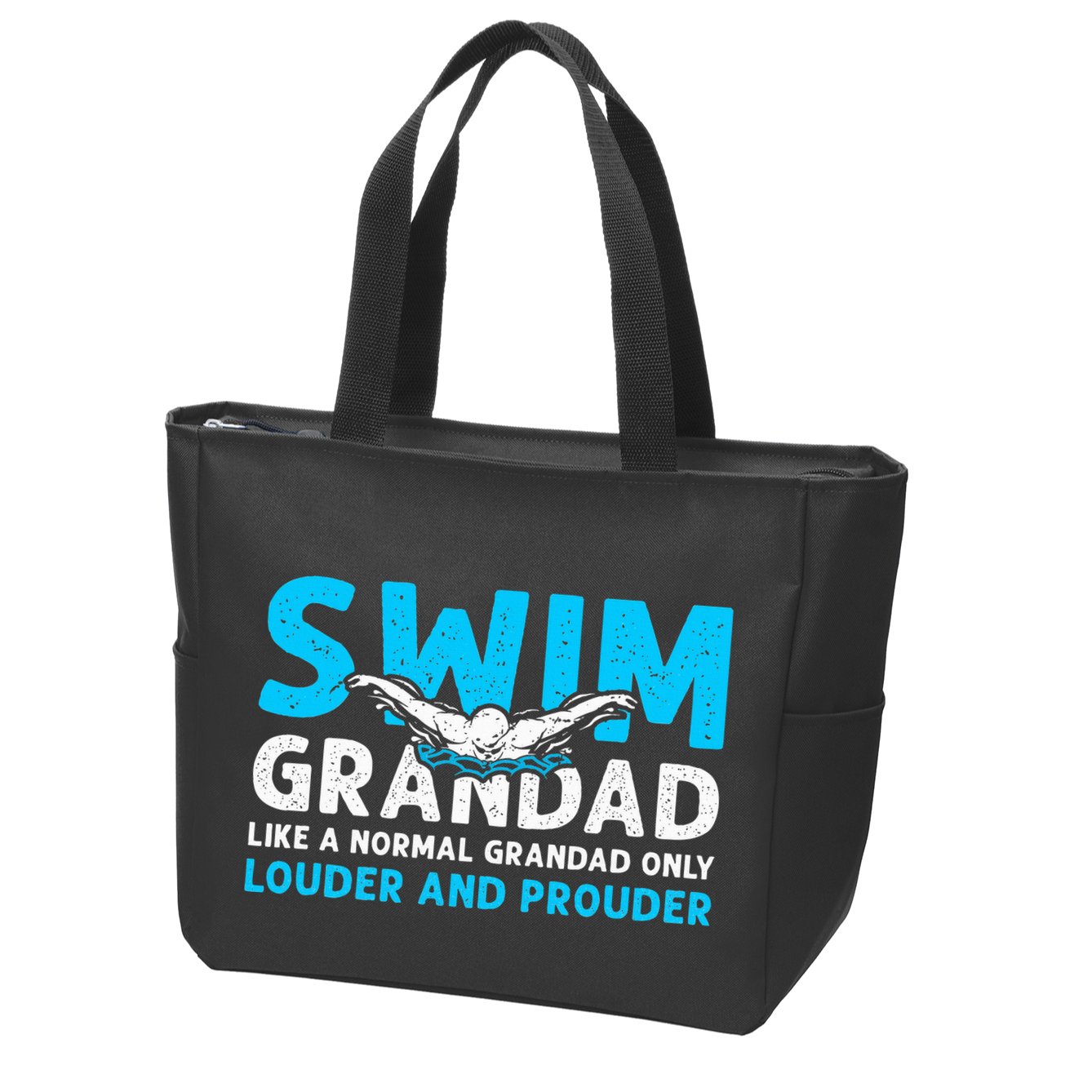 Swim Grandad Funny Swimming Grandad Of A Swimmer Grandad Zip Tote Bag