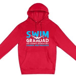 Swim Grandad Funny Swimming Grandad Of A Swimmer Grandad Premium Pullover Hoodie