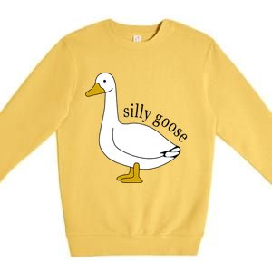 Silly Goose Funny Goose Meme Cute Goose Trendy Clothing Premium Crewneck Sweatshirt