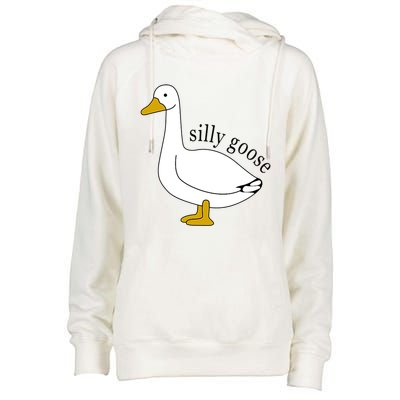 Silly Goose Funny Goose Meme Cute Goose Trendy Clothing Womens Funnel Neck Pullover Hood