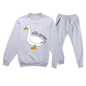 Silly Goose Funny Goose Meme Cute Goose Trendy Clothing Premium Crewneck Sweatsuit Set