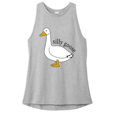 Silly Goose Funny Goose Meme Cute Goose Trendy Clothing Ladies PosiCharge Tri-Blend Wicking Tank