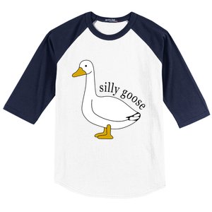 Silly Goose Funny Goose Meme Cute Goose Trendy Clothing Baseball Sleeve Shirt