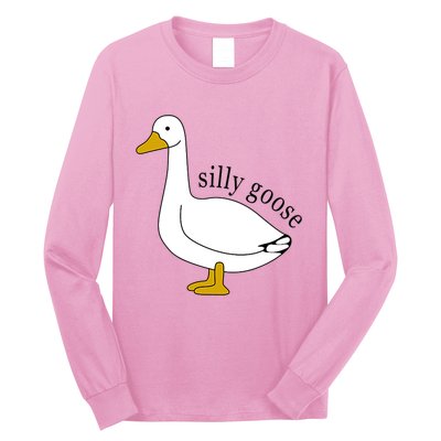 Silly Goose Funny Goose Meme Cute Goose Trendy Clothing Long Sleeve Shirt