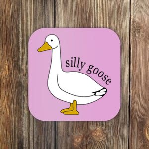 Silly Goose Funny Goose Meme Cute Goose Trendy Clothing Coaster