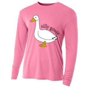 Silly Goose Funny Goose Meme Cute Goose Trendy Clothing Cooling Performance Long Sleeve Crew