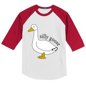 Silly Goose Funny Goose Meme Cute Goose Trendy Clothing Kids Colorblock Raglan Jersey