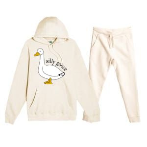 Silly Goose Funny Goose Meme Cute Goose Trendy Clothing Premium Hooded Sweatsuit Set