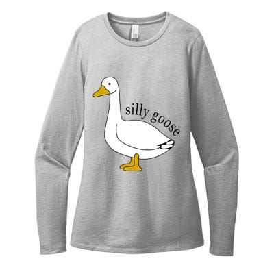 Silly Goose Funny Goose Meme Cute Goose Trendy Clothing Womens CVC Long Sleeve Shirt