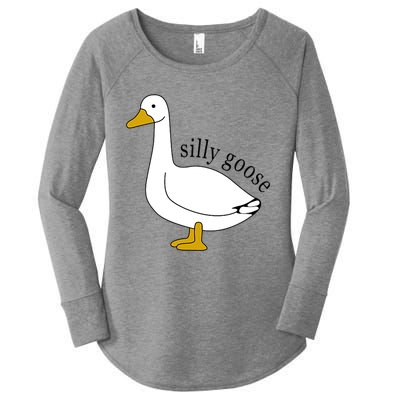 Silly Goose Funny Goose Meme Cute Goose Trendy Clothing Women's Perfect Tri Tunic Long Sleeve Shirt