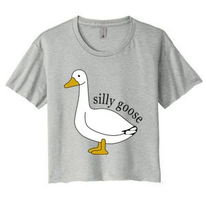 Silly Goose Funny Goose Meme Cute Goose Trendy Clothing Women's Crop Top Tee