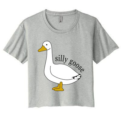 Silly Goose Funny Goose Meme Cute Goose Trendy Clothing Women's Crop Top Tee