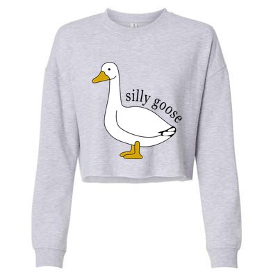 Silly Goose Funny Goose Meme Cute Goose Trendy Clothing Cropped Pullover Crew