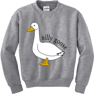 Silly Goose Funny Goose Meme Cute Goose Trendy Clothing Kids Sweatshirt