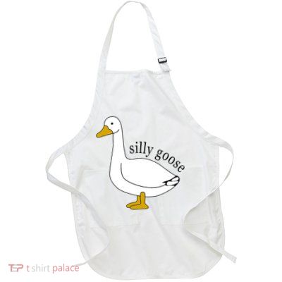 Silly Goose Funny Goose Meme Cute Goose Trendy Clothing Full-Length Apron With Pockets