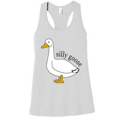 Silly Goose Funny Goose Meme Cute Goose Trendy Clothing Women's Racerback Tank