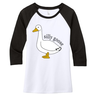 Silly Goose Funny Goose Meme Cute Goose Trendy Clothing Women's Tri-Blend 3/4-Sleeve Raglan Shirt