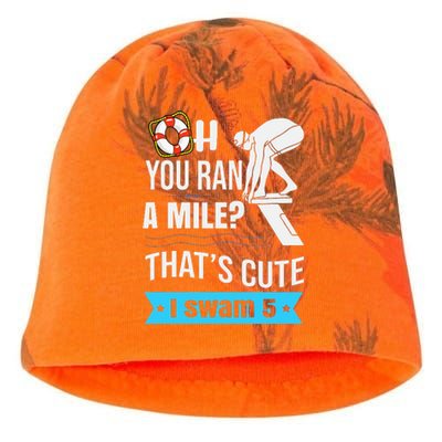 Swimmer Gift Funny Swimming Sports Quote Kati - Camo Knit Beanie