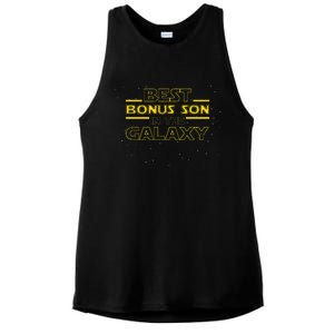 Stepson Gift For Bonus Son Best Bonus Son In Galaxy Ladies PosiCharge Tri-Blend Wicking Tank