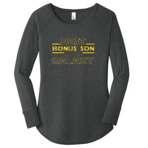 Stepson Gift For Bonus Son Best Bonus Son In Galaxy Women's Perfect Tri Tunic Long Sleeve Shirt