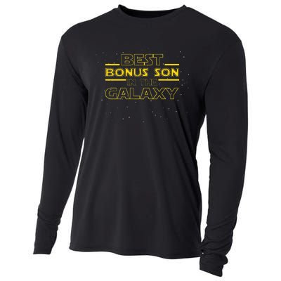 Stepson Gift For Bonus Son Best Bonus Son In Galaxy Cooling Performance Long Sleeve Crew