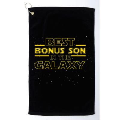 Stepson Gift For Bonus Son Best Bonus Son In Galaxy Platinum Collection Golf Towel