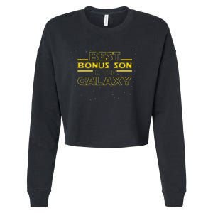 Stepson Gift For Bonus Son Best Bonus Son In Galaxy Cropped Pullover Crew