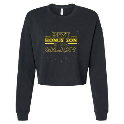 Stepson Gift For Bonus Son Best Bonus Son In Galaxy Cropped Pullover Crew