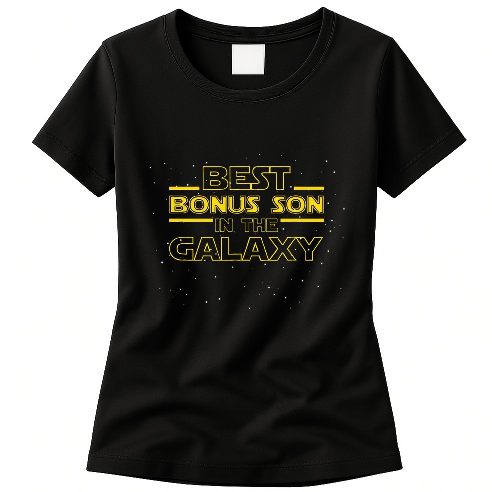Stepson Gift For Bonus Son Best Bonus Son In Galaxy Womens T-Shirt