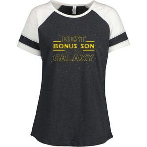 Stepson Gift For Bonus Son Best Bonus Son In Galaxy Enza Ladies Jersey Colorblock Tee