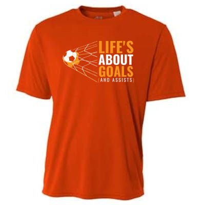 Soccer Gift For Boys 'Life's About Goals' Boys Soccer Gift Cooling Performance Crew T-Shirt