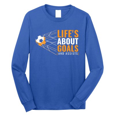 Soccer Gift For Boys 'Life's About Goals' Boys Soccer Gift Long Sleeve Shirt