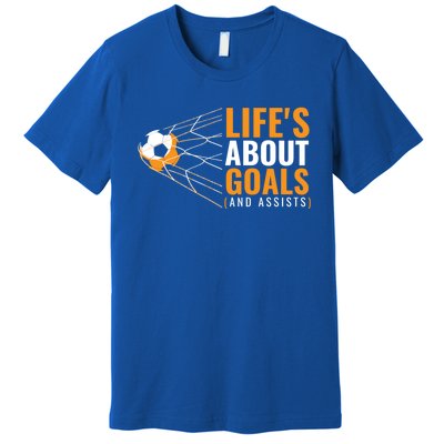 Soccer Gift For Boys 'Life's About Goals' Boys Soccer Gift Premium T-Shirt