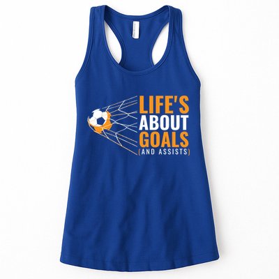 Soccer Gift For Boys 'Life's About Goals' Boys Soccer Gift Womens Tank Top