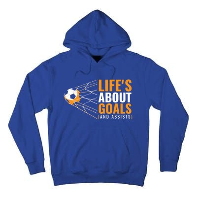 Soccer Gift For Boys 'Life's About Goals' Boys Soccer Gift Tall Hoodie