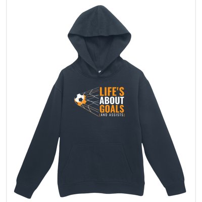 Soccer Gift For Boys 'Life's About Goals' Boys Soccer Gift Urban Pullover Hoodie