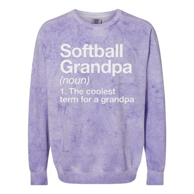 Softball Grandpa Funny Softball Grandpa Softball Lover Colorblast Crewneck Sweatshirt